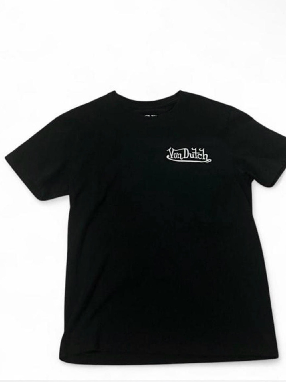 Von Dutch Black Short Sleeve Crewneck T-Shirt with White Logo